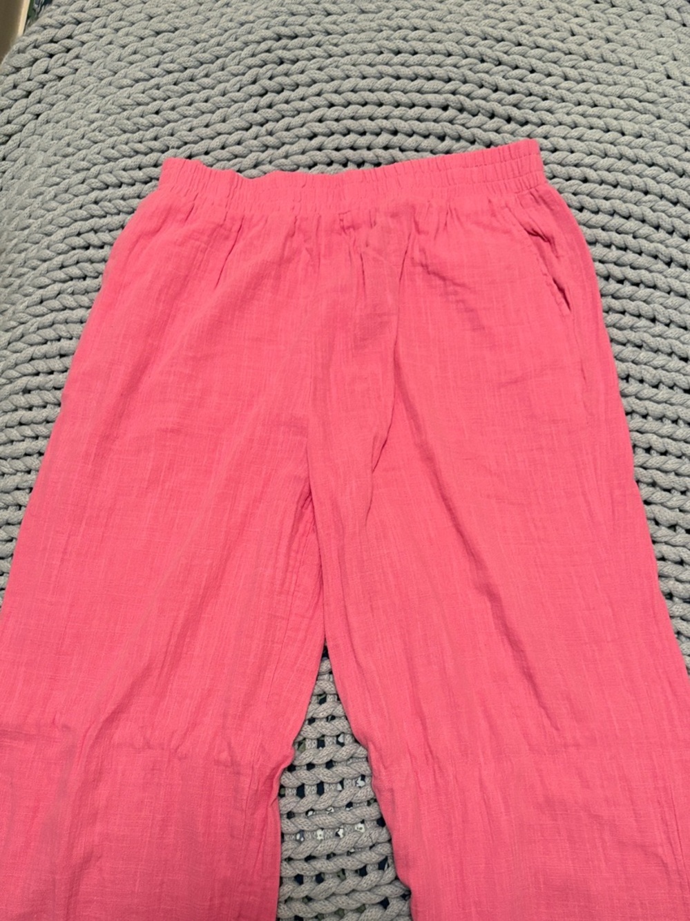 Pink linen pants